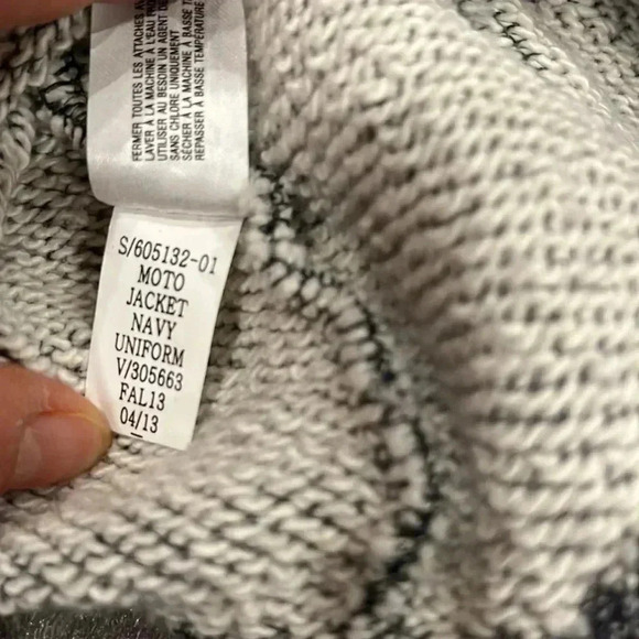 [L]Gap Cotton Knit French Terry Asymmetrical  ZipUp Moto Jacket - Picture 9 of 10